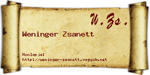 Weninger Zsanett névjegykártya